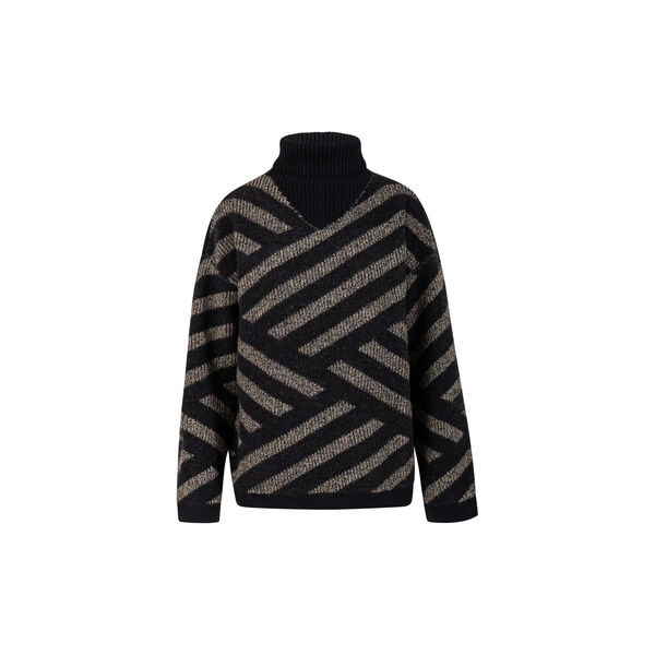 Knit with stripe pattern, black/sand stripe, Coster Copenhagen