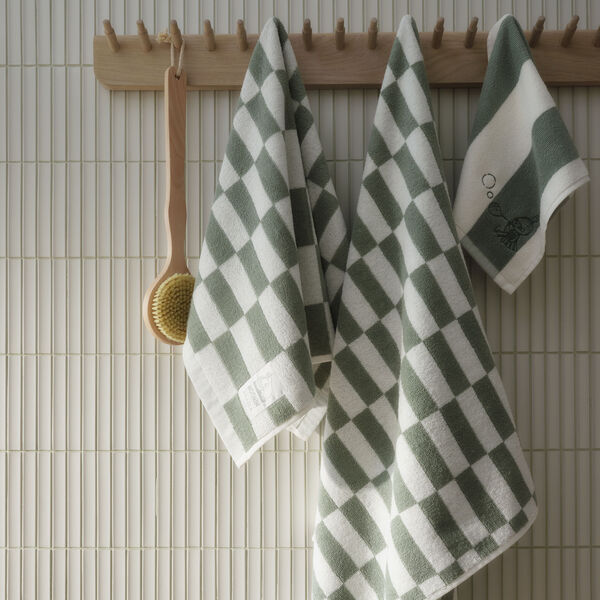 Moomin bath towel Checks green, Moomin Arabia