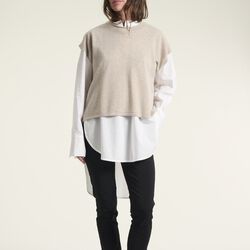 Kumo cashmere sleeveless blouse, ivory melange, BITTE KAI RAND