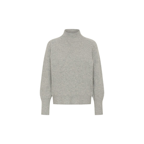 12 THE KNIT HIGH NECK | Light Grey Melange | Pullover, My Essential Wardrobe