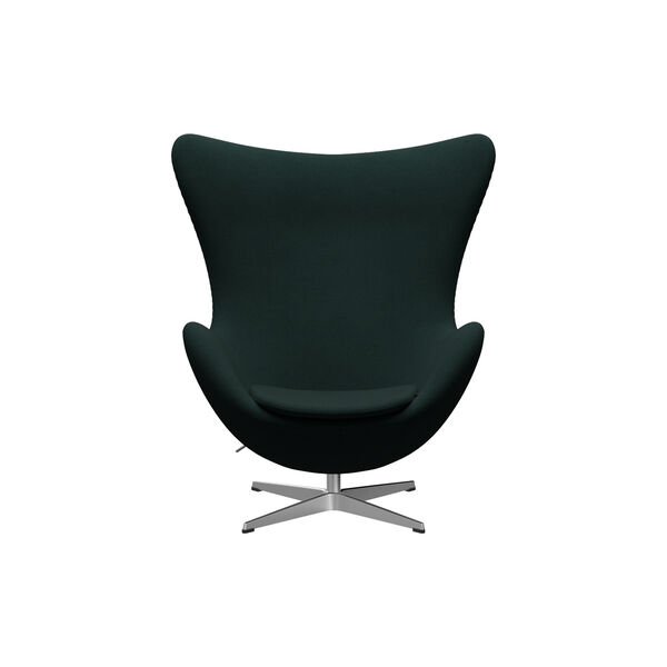 Egg&trade; 3316 Lounge Chair, Christianshavn 1161 dark green/satin brushed aluminium, Fritz Hansen