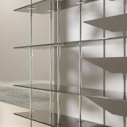 Keen Shelving, steel/smoked tempered glass, GUBI