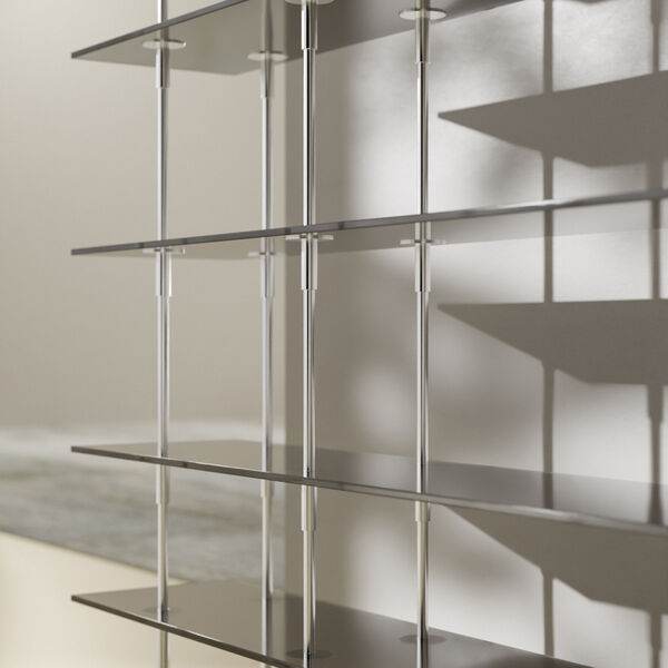 Keen Shelving, steel/smoked tempered glass, GUBI