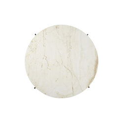 TS Coffee Table Ø80, neutral white travertine/steel, GUBI