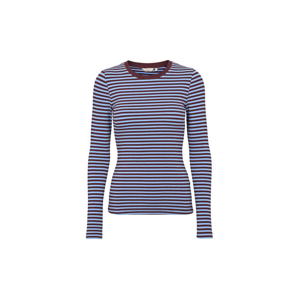 Ludmilla LS Tee, bordeaux/frozen fjord, Basic Apparel