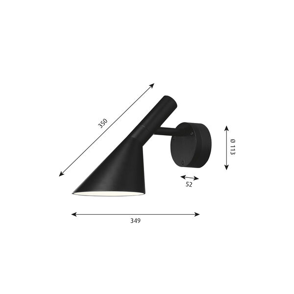 AJ 50 Wall Lamp, black AJ 50 Wall Lamp, black, Louis Poulsen