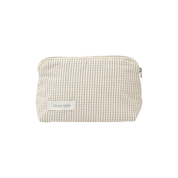 CELIA MINI TOILETRY BAG, creme black plaid, Studio Feder