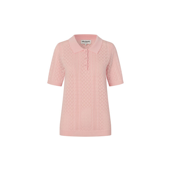 AlaiaLL Polo Knit S/S, light pink, Lollys Laundry