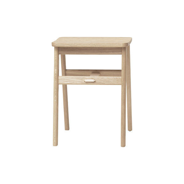 Angle Foldable Stool, white oiled oak, Form & Refine
