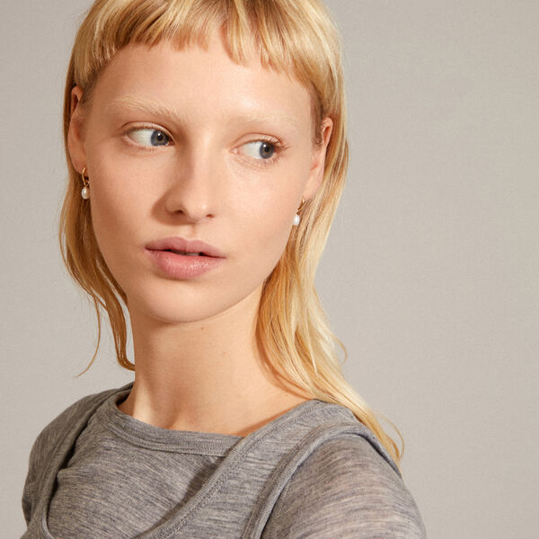 BERTHE Pearl Earrings, gold plated, Pilgrim