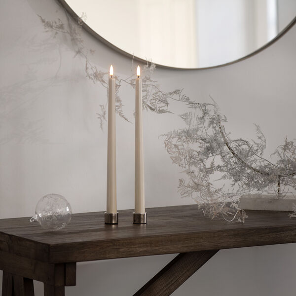 LED Smooth taper candle 2 pcs | H 32 | Pearl ivory, Uyuni Lighting