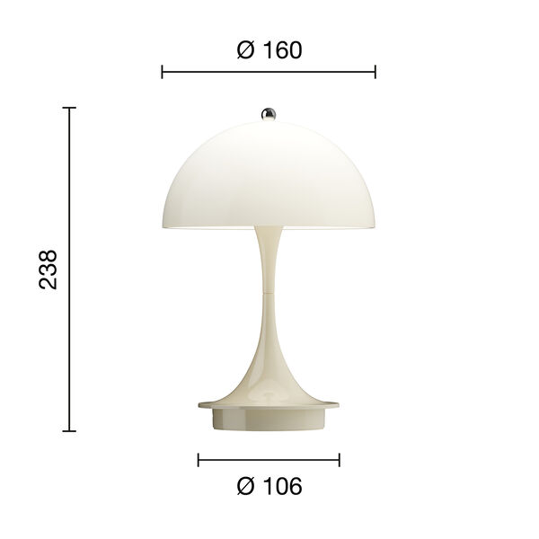 Panthella 160 Portable Table Lamp, opal beige Panthella 160 Portable Table Lamp, opal beige, Louis Poulsen