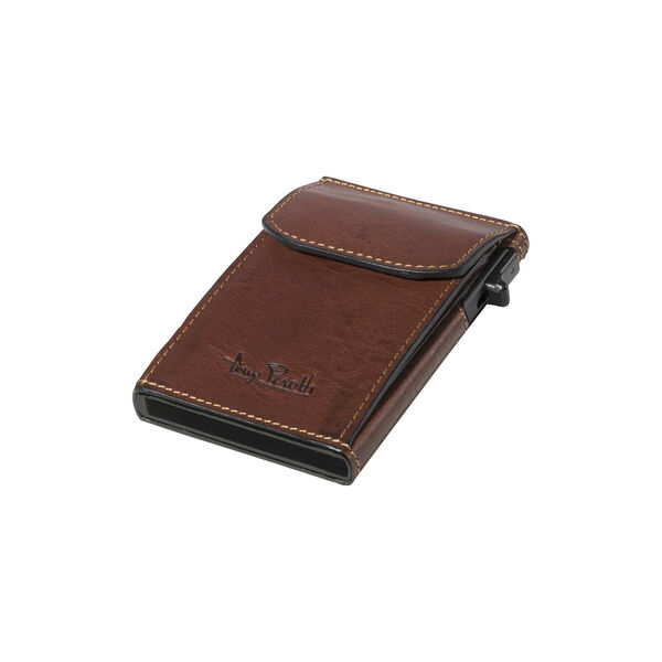 Slim Cardholder with coinpocket, dark brown, Tony Perotti