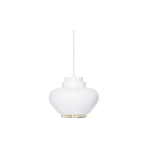 Pendant Light A333 &ldquo;Turnip&ldquo;, white/brass-plated, Artek