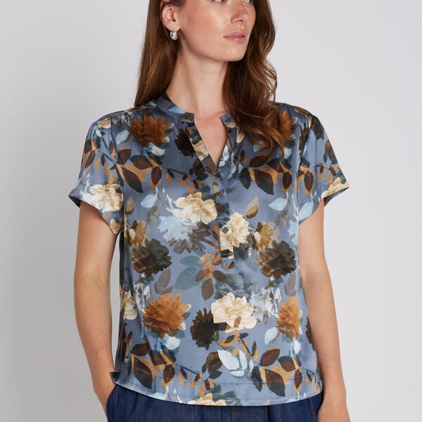PBOKila blouse, dark flower print, PBO