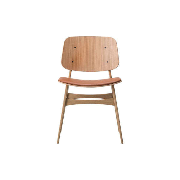 3051 S&oslash;borg Dining Chair, lacquered oak/cognac, Fredericia Furniture