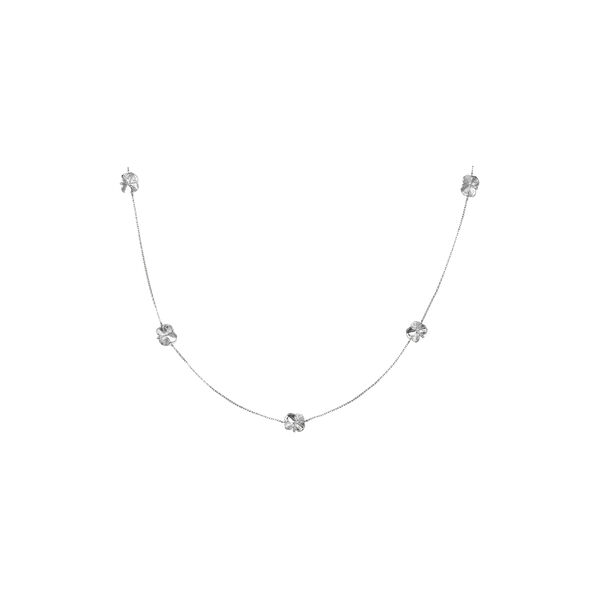 Firkløver necklace with five clovers, silver Firkløver necklace with five clovers, silver, Flora Danica Jewellery
