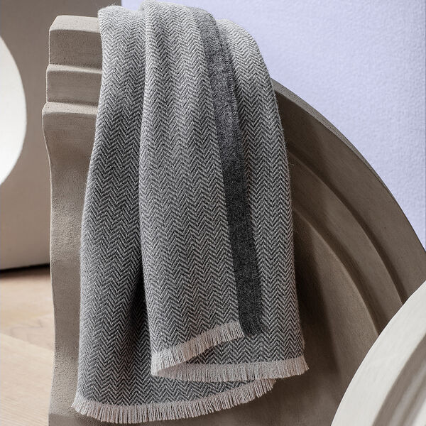 Herringbone Throw, light grey/dark grey, ELVANG