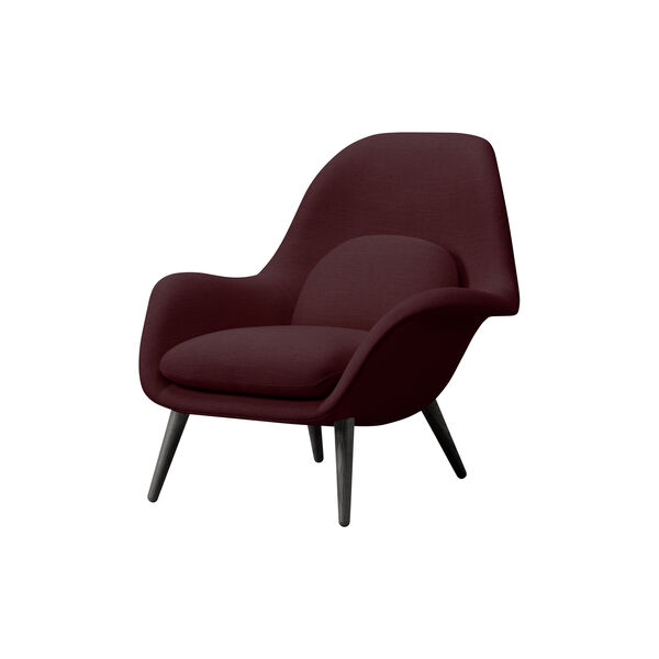FF1770 Swoon Lounge Chair, Sunniva 662/black lacquered oak, Fredericia Furniture