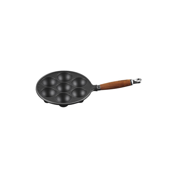 Dougnut Pan with wooden handle 20 cm, matte black, Le Creuset