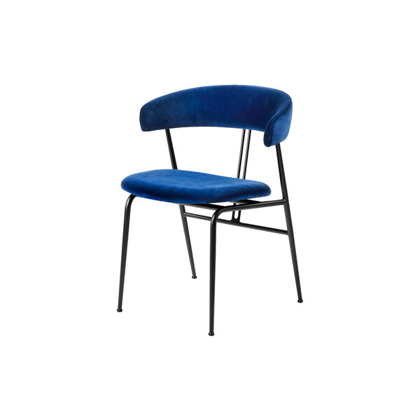 Violin Dining Chair, Velvet 420/black matt, GUBI