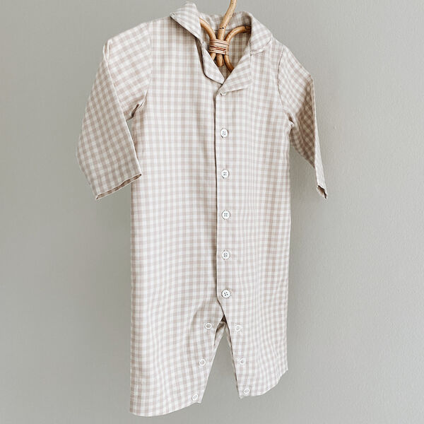 Classic PJ Suit, beige gingham Classic PJ Suit, beige gingham, Lalaby