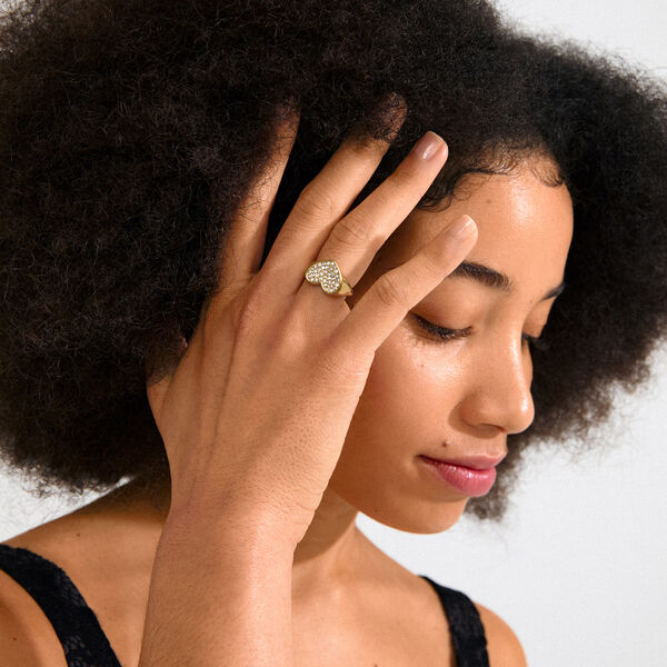 EMMETT ring, gold plated, Pilgrim