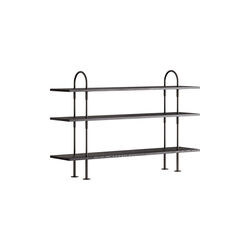 Keen Shelving, black brass/ash veneer, GUBI