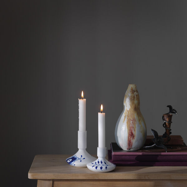 Blue Fluted Mega Candle Holders 8 cm, Royal Copenhagen