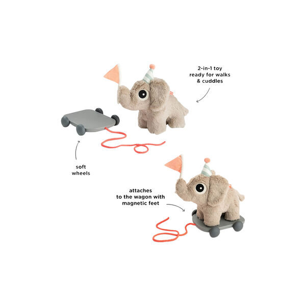 Elphee Pull Along 2-in-1 Toy, sand, Done by Deer