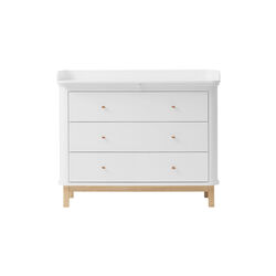 Wood Nursery Dresser 3 Drawers, white/oak, Oliver Furniture
