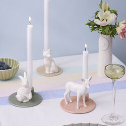 Sweet Stories Standing Fawn Candlestick, rose, Dottir Nordic Design