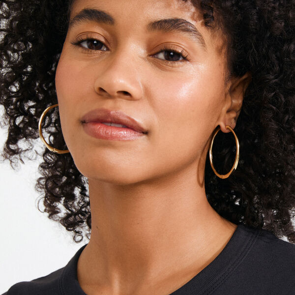 PRESENCE hoop earrings, gold plated, Pilgrim