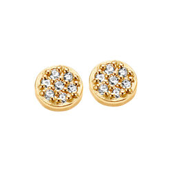 MINI EARRING, gold/diamond, Spirit Icons