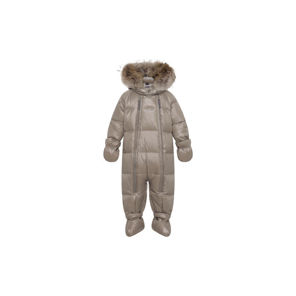 Featherlight Baby Wintersuit with Fur| Caramel, VER de TERRE