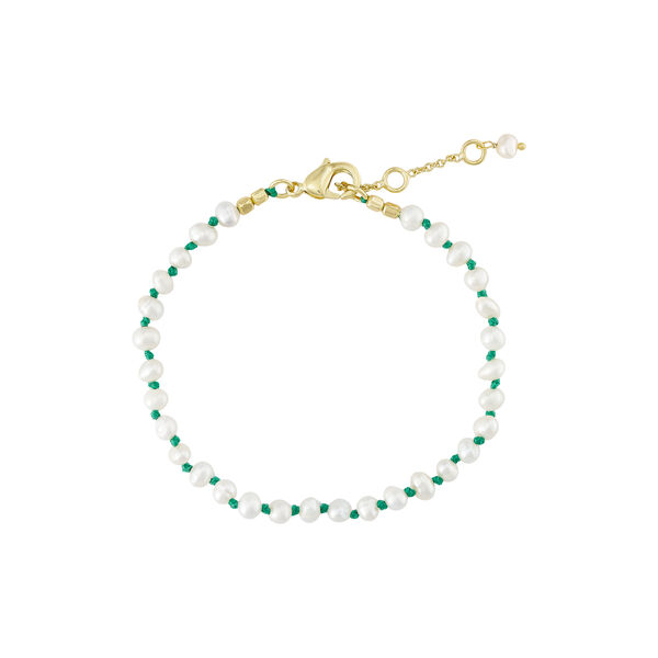 Bracelet with Pearls (knotted), green, Pure by Nat