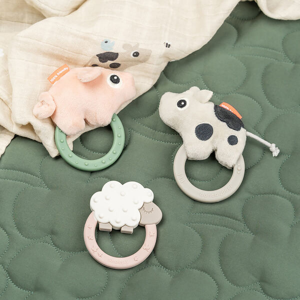 Pigee Sensory Rattle with Teether, colour mix Pigee Sensory Rattle with Teether, colour mix, Done by Deer