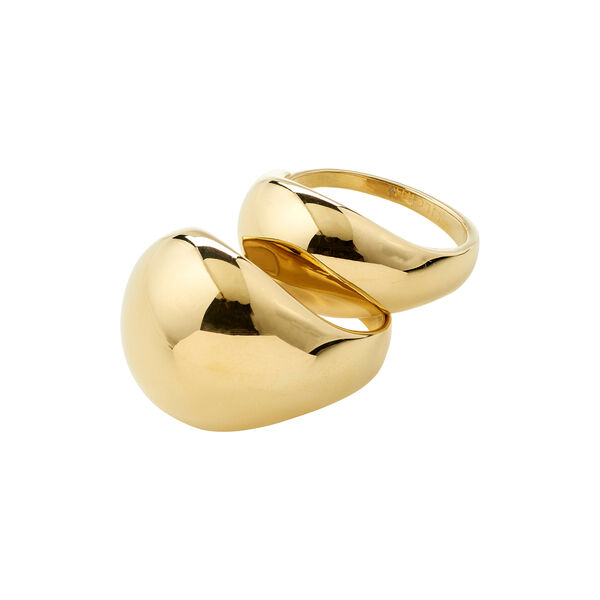 EVON rings 2-in-one set, gold plated, Pilgrim
