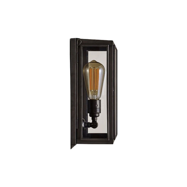 Small Box Wall Light 7641 (Externally Glazed), weathered brass/clear, Original BTC