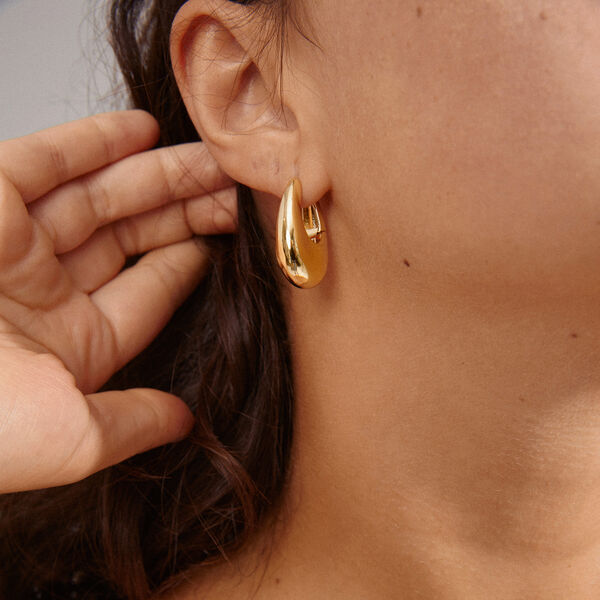 AUTUMN Chunky Retro Earrings, gold plated, Pilgrim