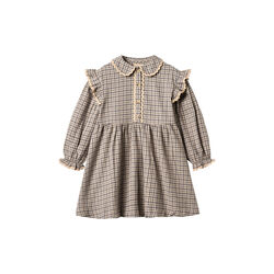 Dress L/S Alissa, blue check, Wheat