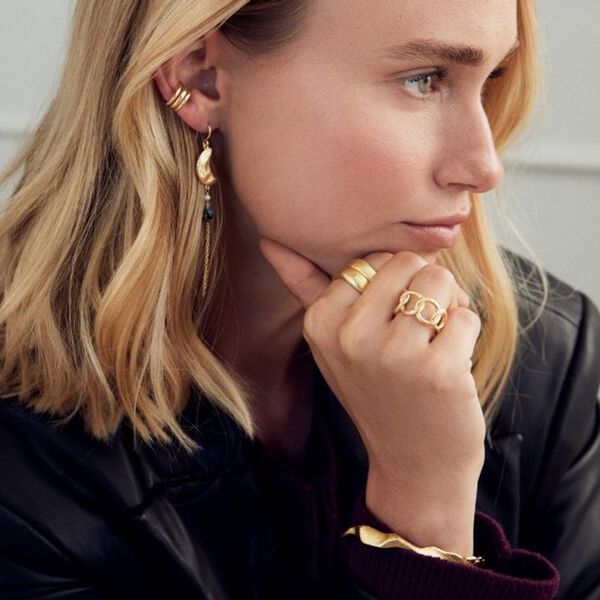 Noelle earrings, gold plated/grey Noelle earrings, gold plated/grey, Pure by Nat