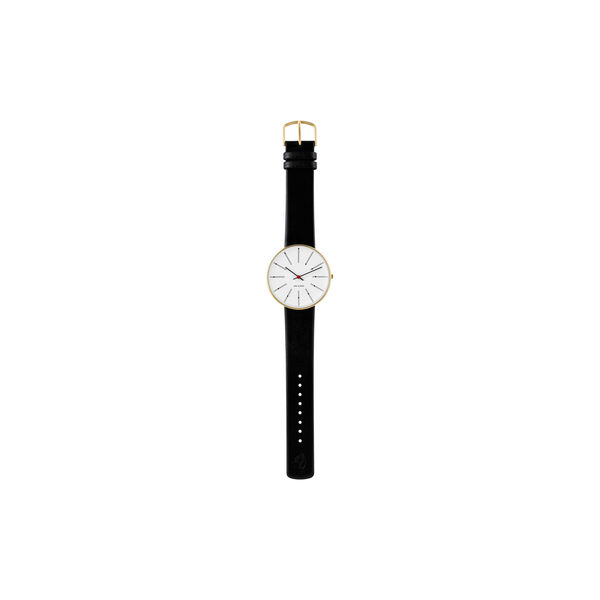 Bankers Wrist Watch, white/gold/black, Arne Jacobsen Watches