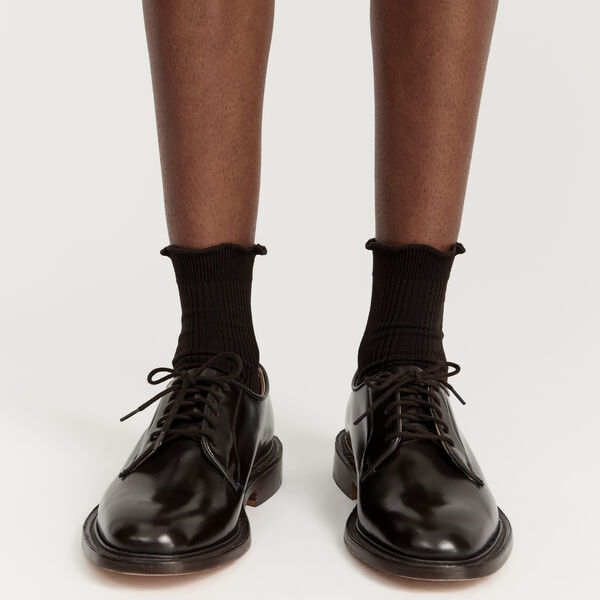 Cotton Frill Sock, chocolate, Aiayu