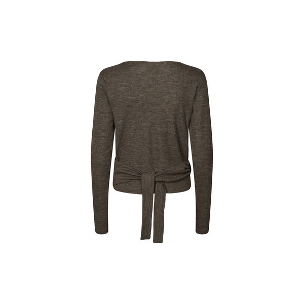 Merino Wool Wrap Cardigan Haze, dark brown melange, Rethinkit