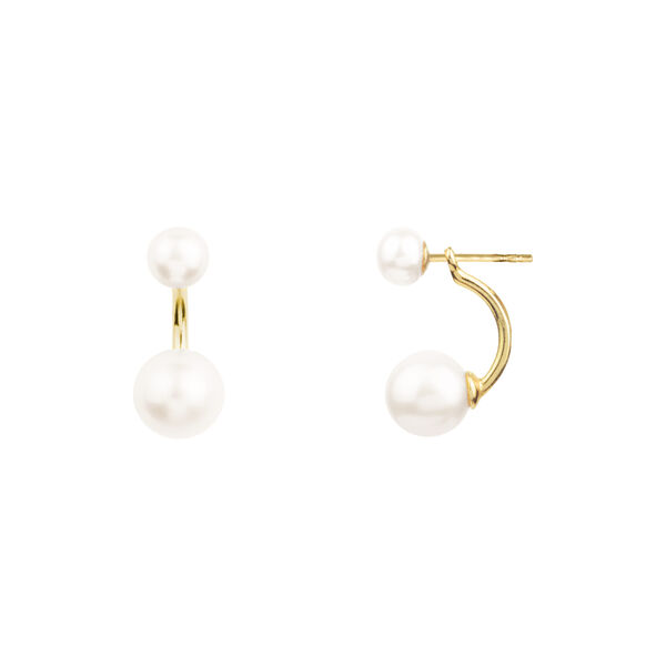 VENUS ARCH EARRINGS, gold plated/white VENUS ARCH EARRINGS, gold plated/white, House of Vincent