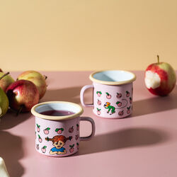 Pippi enamel mug fruits, pink, Muurla