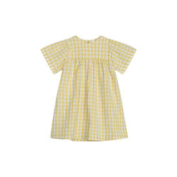 Baby Flair Dress, lemon checks, Serendipity