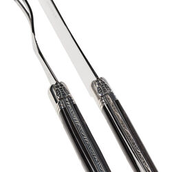 Cheese Set, black horn, Laguiole Tradition