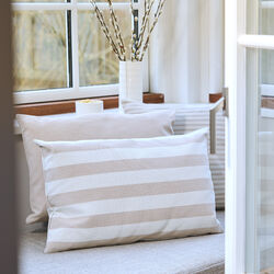 Outdoor Fine Stripe Cushion, beige, Compliments